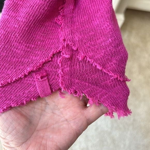We The Free Fuschia Exposed Seam Relaxed Fit Top Size Medium - Picture 9 of 12